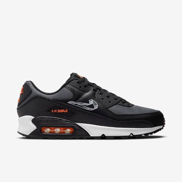 Scarpe Da Ginnastica Uomo Nike Air Max 90 Nere Arancioni Grigie Bianche | NK471SPX