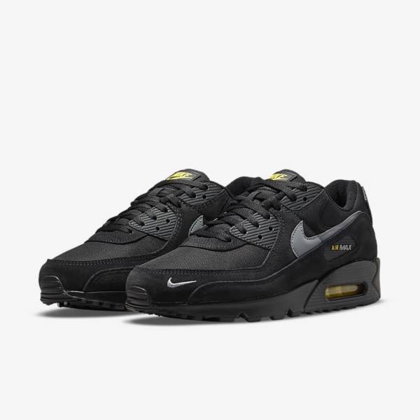 Scarpe Da Ginnastica Uomo Nike Air Max 90 Nere Gialle Metal Grigie | NK582RAS