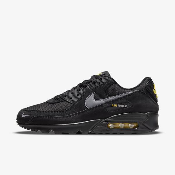 Scarpe Da Ginnastica Uomo Nike Air Max 90 Nere Gialle Metal Grigie | NK582RAS