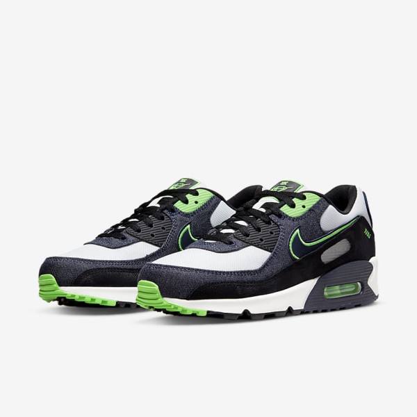 Scarpe Da Ginnastica Uomo Nike Air Max 90 SE Nere Verdi Bianche Ossidiana | NK635DQH