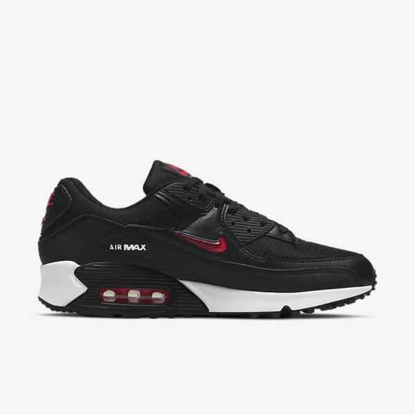 Scarpe Da Ginnastica Uomo Nike Air Max 90 Nere Bianche Rosse | NK673BSM