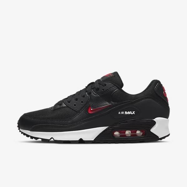 Scarpe Da Ginnastica Uomo Nike Air Max 90 Nere Bianche Rosse | NK673BSM