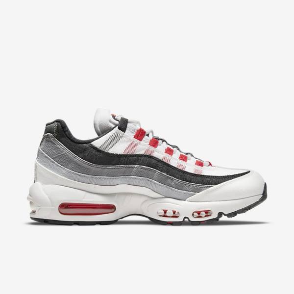 Scarpe Da Ginnastica Uomo Nike Air Max 95 Bianche Grigie Chiaro Rosse | NK845FBW