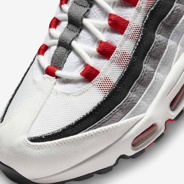 Scarpe Da Ginnastica Uomo Nike Air Max 95 Bianche Grigie Chiaro Rosse | NK845FBW