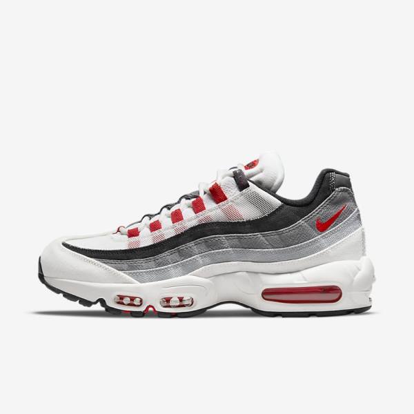 Scarpe Da Ginnastica Uomo Nike Air Max 95 Bianche Grigie Chiaro Rosse | NK845FBW