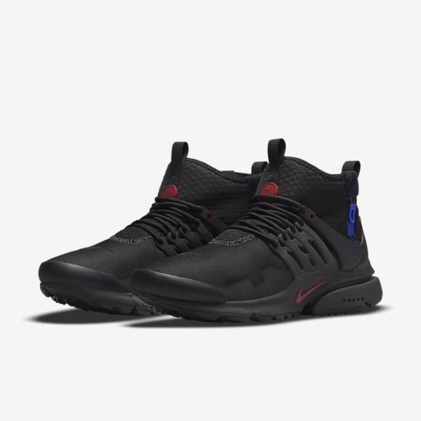 Scarpe Da Ginnastica Uomo Nike Air Presto Mid Utility Nere Grigie Scuro Blu Rosse | NK753LWV