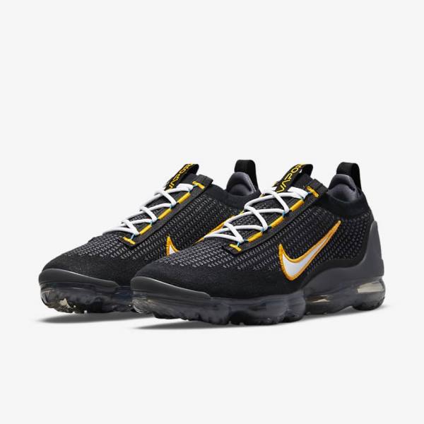 Scarpe Da Ginnastica Uomo Nike Air VaporMax 2021 FK Nere Oro Grigie Scuro Bianche | NK971MOG