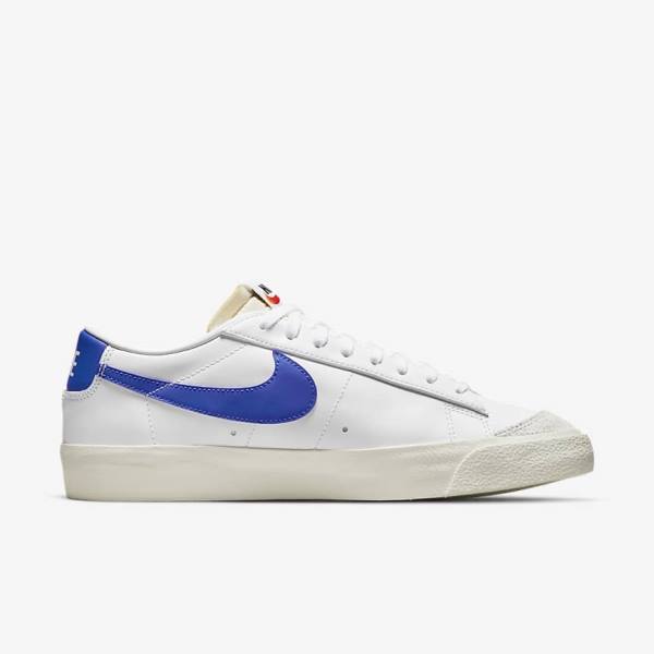 Scarpe Da Ginnastica Uomo Nike Blazer Low 77 Vintage Bianche Blu Reale | NK820ACX