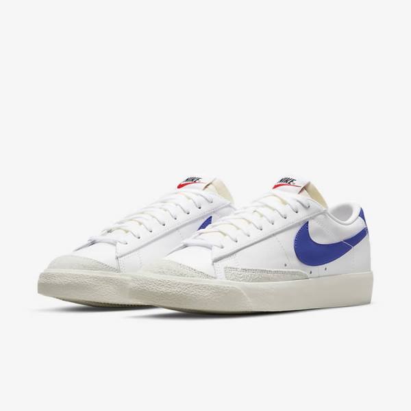 Scarpe Da Ginnastica Uomo Nike Blazer Low 77 Vintage Bianche Blu Reale | NK820ACX