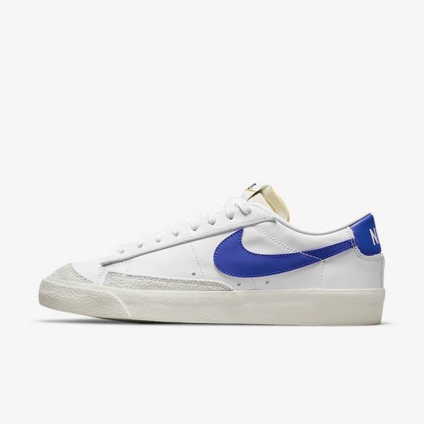 Scarpe Da Ginnastica Uomo Nike Blazer Low 77 Vintage Bianche Blu Reale | NK820ACX