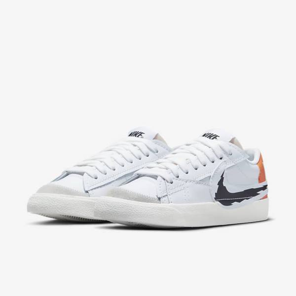 Scarpe Da Ginnastica Uomo Nike Blazer Low 77 Jumbo Bianche Arancioni Nere | NK872DPZ