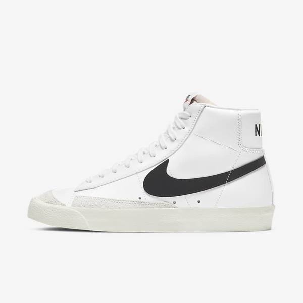 Scarpe Da Ginnastica Uomo Nike Blazer Mid 77 Vintage Bianche Nere | NK105LEO