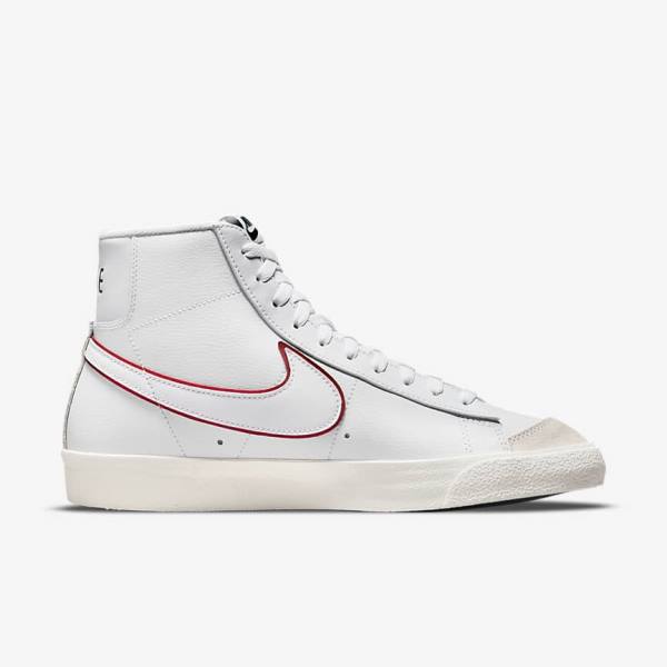 Scarpe Da Ginnastica Uomo Nike Blazer Mid 77 Bianche Verdi Metal Argento Rosse | NK237VEX