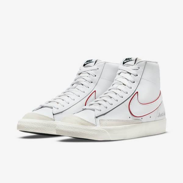 Scarpe Da Ginnastica Uomo Nike Blazer Mid 77 Bianche Verdi Metal Argento Rosse | NK237VEX