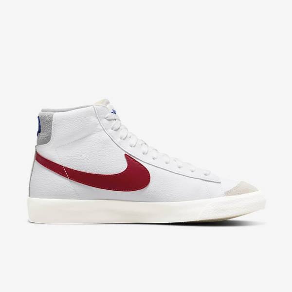 Scarpe Da Ginnastica Uomo Nike Blazer Mid 77 Bianche Grigie Chiaro Rosse | NK261AQP