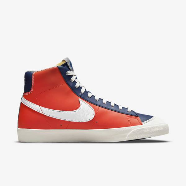 Scarpe Da Ginnastica Uomo Nike Blazer Mid 77 EMB Bianche Blu Arancioni | NK509EGK