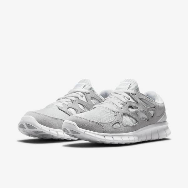 Scarpe Da Ginnastica Uomo Nike Free Run 2 Grigie Bianche Platino | NK317BXM