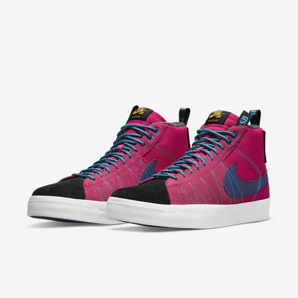 Scarpe Da Ginnastica Uomo Nike SB Zoom Blazer Mid Premium Rosa Blu Blu Reale Blu | NK108LED