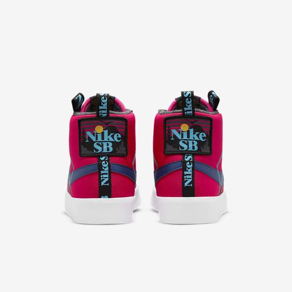 Scarpe Da Ginnastica Uomo Nike SB Zoom Blazer Mid Premium Rosa Blu Blu Reale Blu | NK108LED