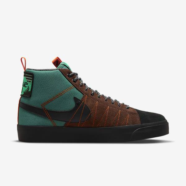 Scarpe Da Ginnastica Uomo Nike SB Zoom Blazer Mid Premium Verdi Bianche Arancioni Nere | NK210LXZ