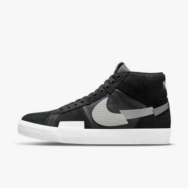 Scarpe Da Ginnastica Uomo Nike SB Zoom Blazer Mid Premium Nere Grigie Bianche | NK459VYM