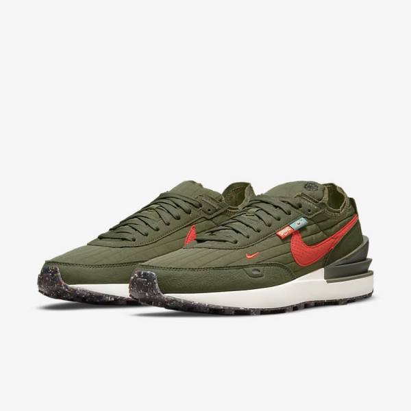 Scarpe Da Ginnastica Uomo Nike Waffle One Premium Verde Oliva Nere Arancioni | NK187QCH