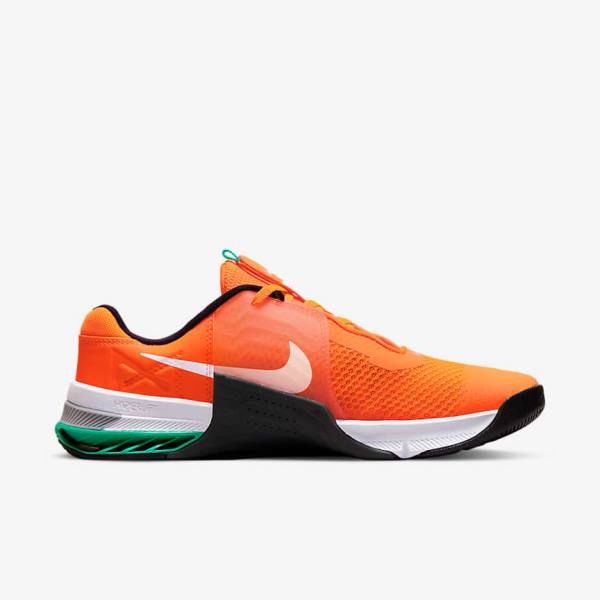 Scarpe Palestra Uomo Nike Metcon 7 Arancioni Grigie Scuro Verde Acqua Bianche | NK618MRC