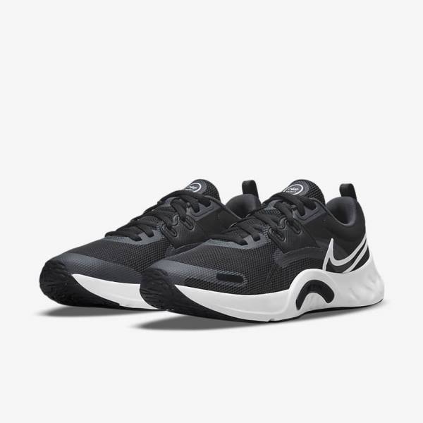 Scarpe Palestra Uomo Nike Renew Retaliation TR 3 Nere Grigie Scuro Bianche | NK562MQS