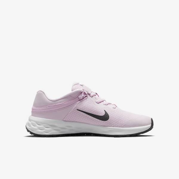 Scarpe Running Bambino Nike Revolution 6 FlyEase Older Easy On-Off Strada Rosa Nere | NK783QCF