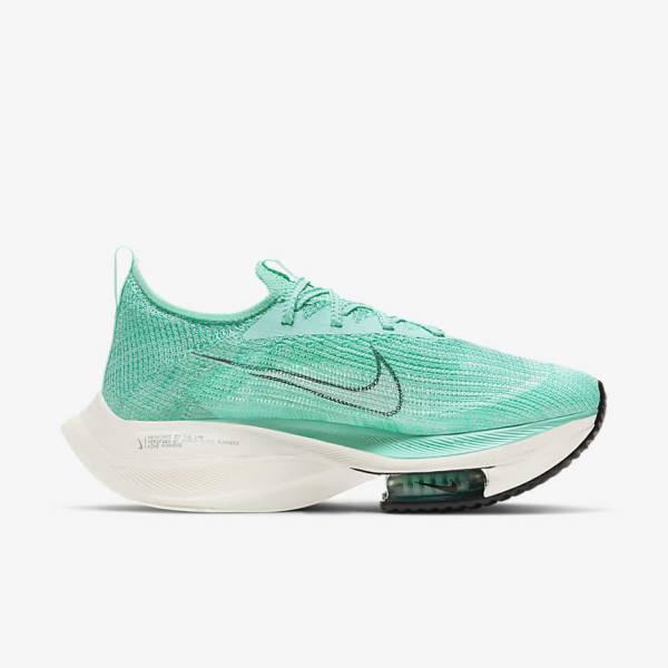 Scarpe Running Donna Nike Air Zoom Alphafly NEXT% Flyknit Strada Racing Verde Acqua Nere Verde Acqua Chiaro Bianche | NK683MDE