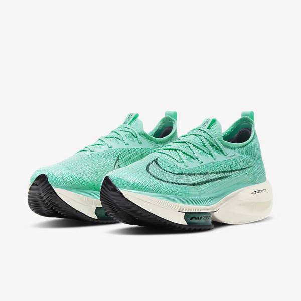 Scarpe Running Donna Nike Air Zoom Alphafly NEXT% Flyknit Strada Racing Verde Acqua Nere Verde Acqua Chiaro Bianche | NK683MDE