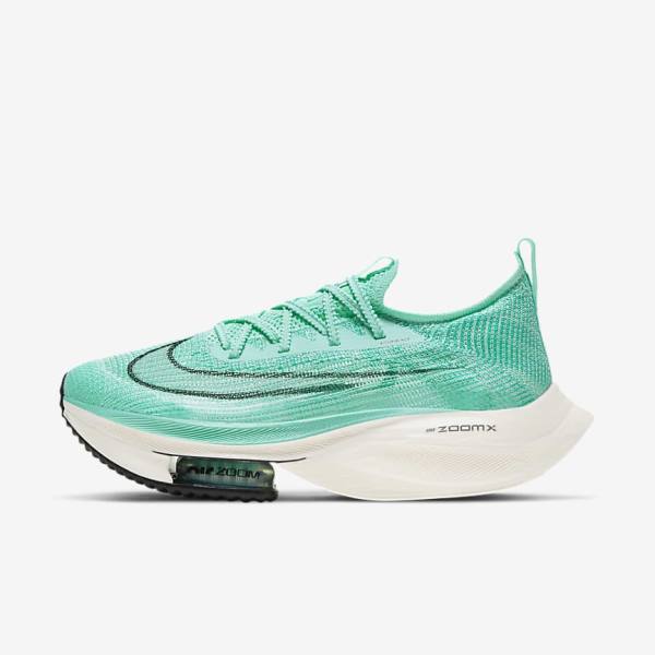 Scarpe Running Donna Nike Air Zoom Alphafly NEXT% Flyknit Strada Racing Verde Acqua Nere Verde Acqua Chiaro Bianche | NK683MDE