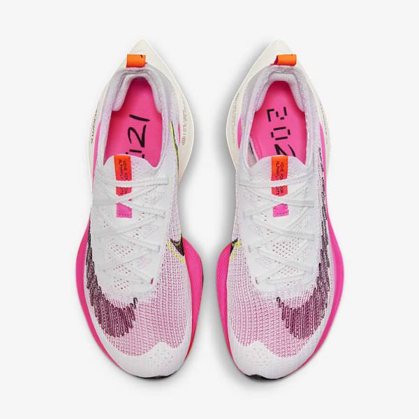 Scarpe Running Donna Nike Air Zoom Alphafly NEXT% Flyknit Strada Racing Bianche Nere Nere | NK987TGR