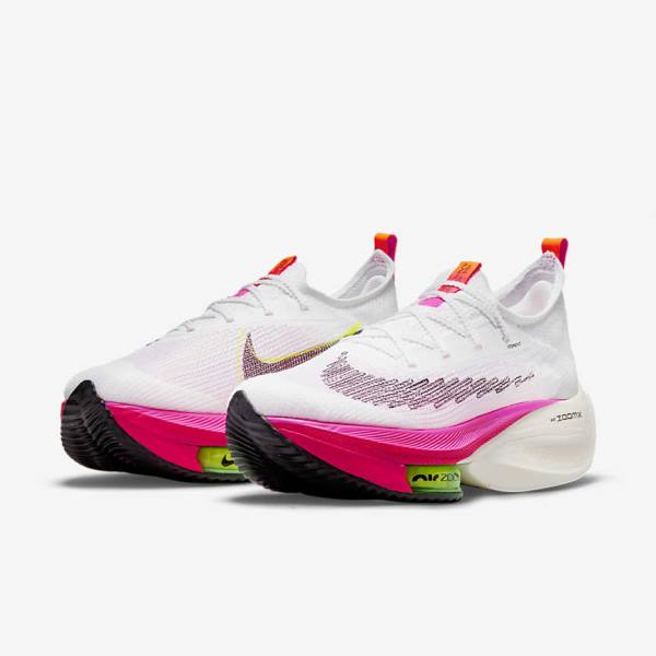 Scarpe Running Donna Nike Air Zoom Alphafly NEXT% Flyknit Strada Racing Bianche Nere Nere | NK987TGR