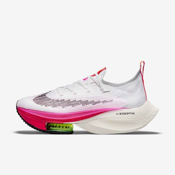 Scarpe Running Donna Nike Air Zoom Alphafly NEXT% Flyknit Strada Racing Bianche Nere Nere | NK987TGR