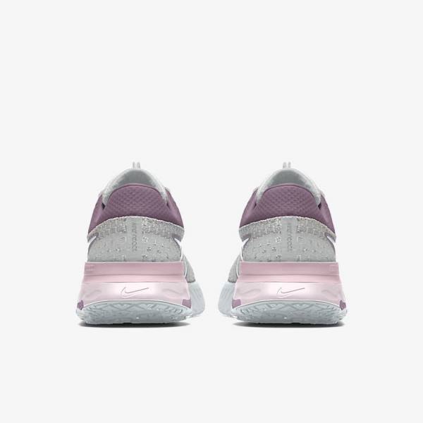 Scarpe Running Donna Nike React Infinity Run 3 By You Custom Strada Grigie Platino Grigie | NK453OBM