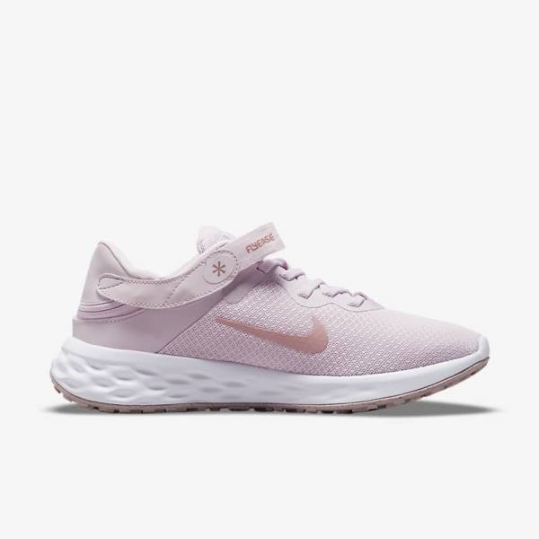 Scarpe Running Donna Nike Revolution 6 FlyEase Next Nature Easy On-Off Strada Viola Chiaro Bianche | NK206MDX