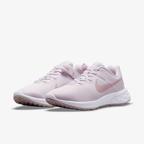 Scarpe Running Donna Nike Revolution 6 FlyEase Next Nature Easy On-Off Strada Viola Chiaro Bianche | NK206MDX