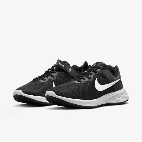 Scarpe Running Donna Nike Revolution 6 FlyEase Next Nature Easy On-Off Strada Nere Grigie Scuro Bianche | NK245VZR