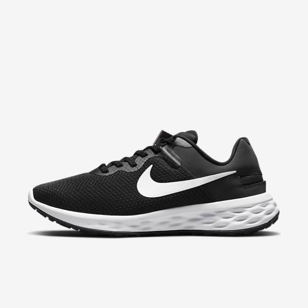 Scarpe Running Donna Nike Revolution 6 FlyEase Next Nature Easy On-Off Strada Nere Grigie Scuro Bianche | NK245VZR