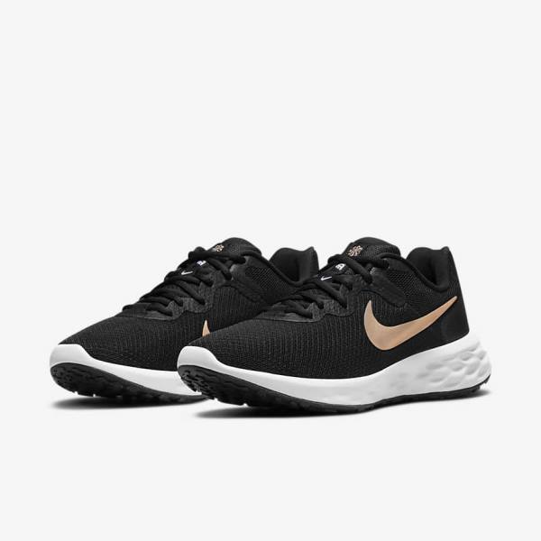 Scarpe Running Donna Nike Revolution 6 Next Nature Strada Nere Bianche Metal Rame | NK174ZJU