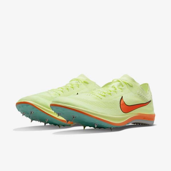 Scarpe Running Donna Nike ZoomX Dragonfly Athletics Distance Spikes Verde Acqua Nere Arancioni | NK892NSL