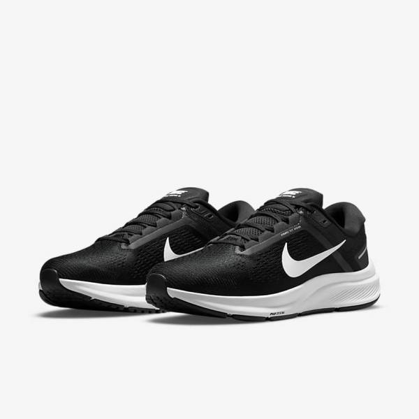 Scarpe Running Uomo Nike Air Zoom Structure 24 Strada Nere Bianche | NK153FOA