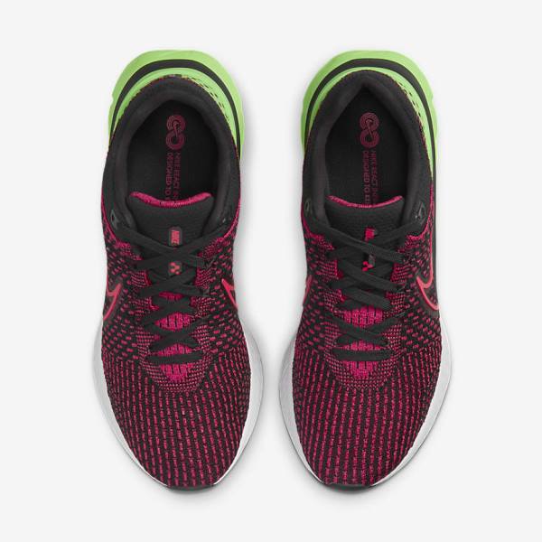 Scarpe Running Uomo Nike React Infinity Run Flyknit 3 Strada Nere Verdi Rosse | NK659EMA