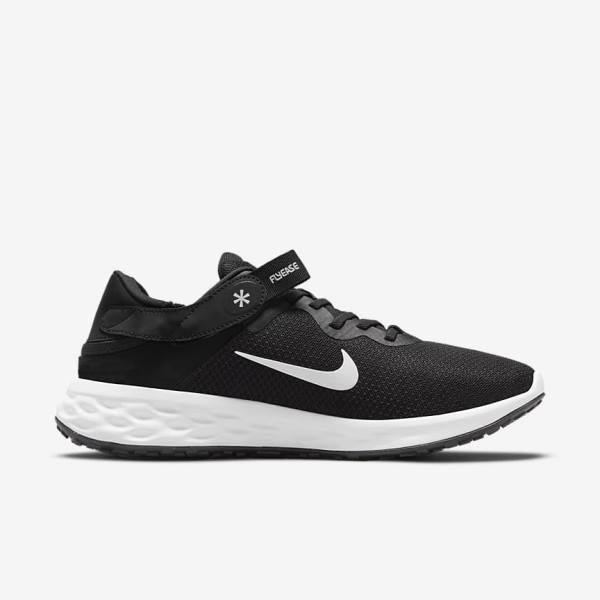 Scarpe Running Uomo Nike Revolution 6 FlyEase Next Nature Easy On-Off Strada Nere Grigie Bianche | NK396RXI