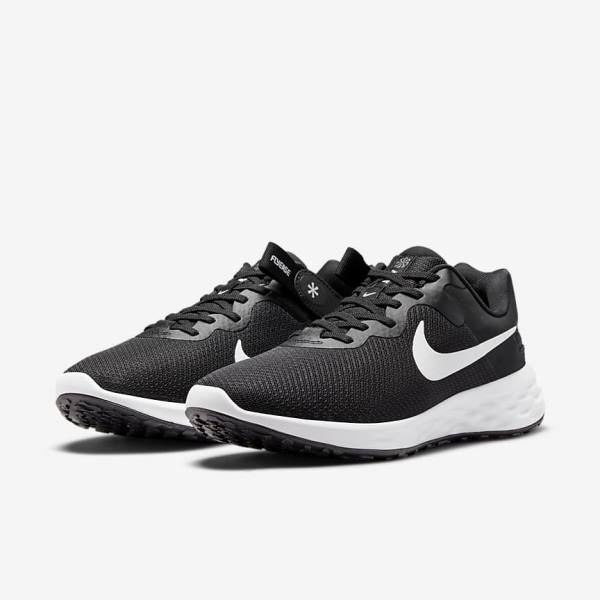 Scarpe Running Uomo Nike Revolution 6 FlyEase Next Nature Easy On-Off Strada Nere Grigie Bianche | NK396RXI