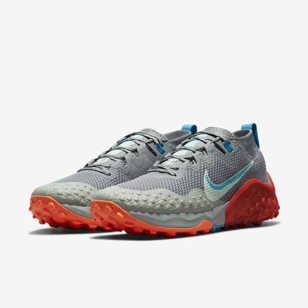 Scarpe Running Uomo Nike Wildhorse 7 Trail Grigie Verde Oliva Blu Menta | NK895ENM