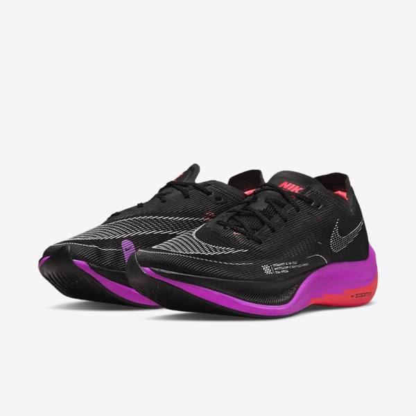 Scarpe Running Uomo Nike ZoomX Vaporfly Next% 2 Strada Racing Nere Viola Grigie Rosse | NK297IRY