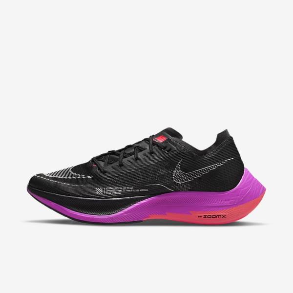 Scarpe Running Uomo Nike ZoomX Vaporfly Next% 2 Strada Racing Nere Viola Grigie Rosse | NK297IRY