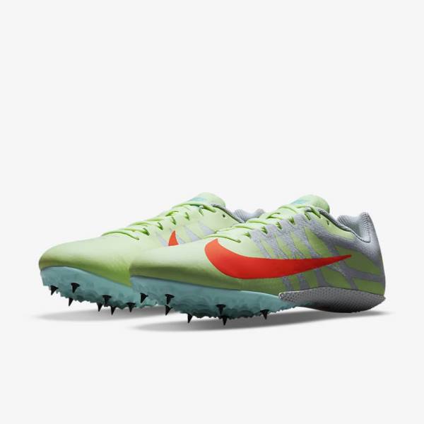 Scarpe Running Uomo Nike Zoom Rival S 9 Athletics Sprinting Spikes Verde Acqua Arancioni | NK460ECY